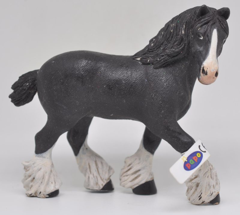 Figurine Papo - Etalon Shire Noir - Cheval Détaillé Pour Collection Et Jeu